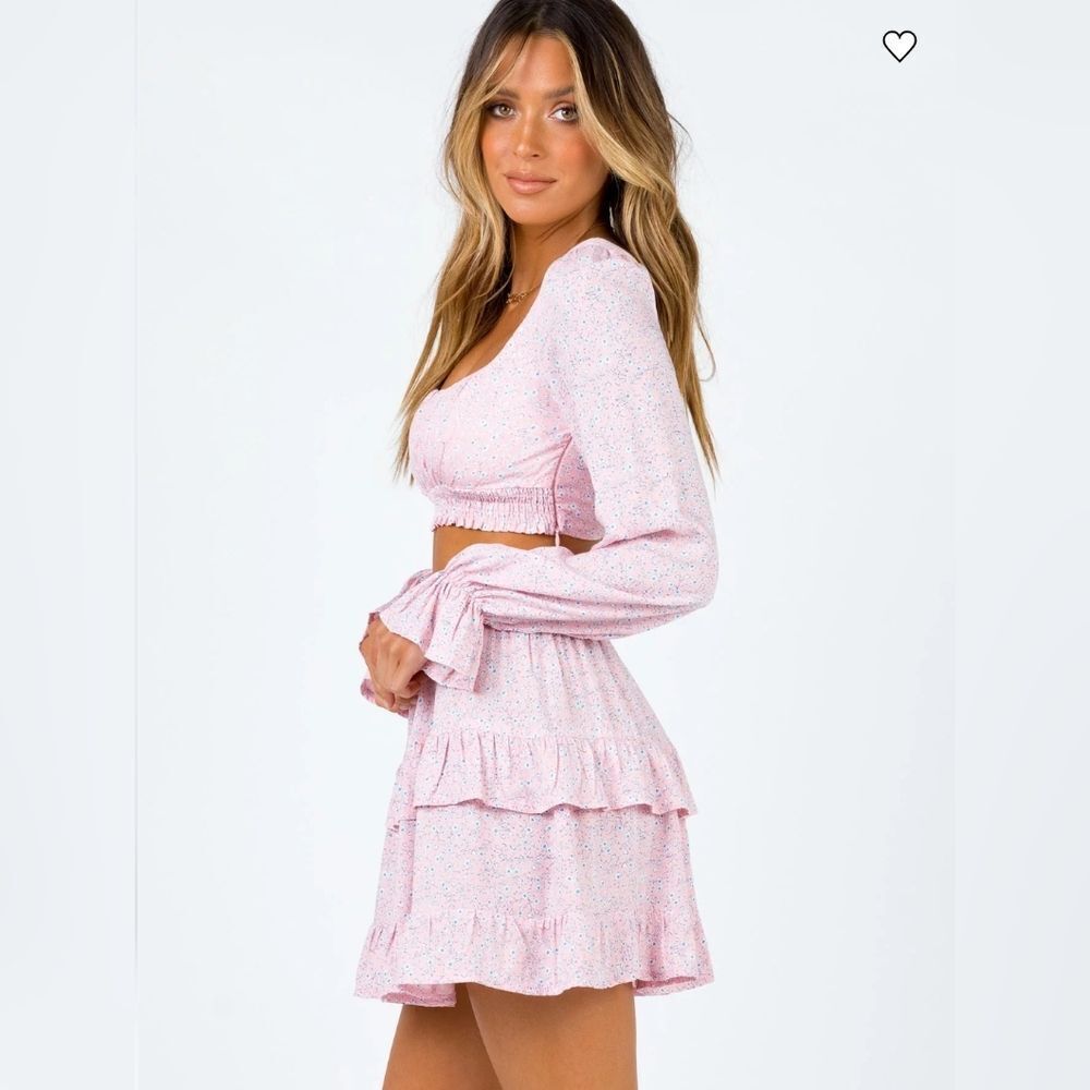 Princess Polly Pink Floral Mini Skirt Set. The Susanna Set Blush Size 0 - Picture 3 of 10
